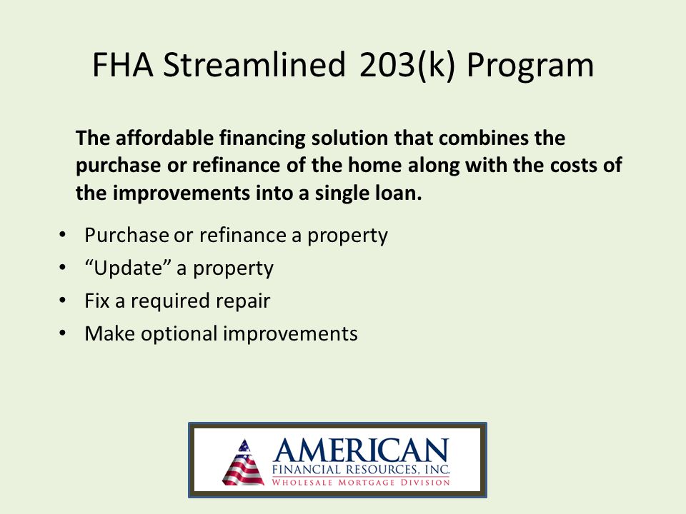Printables Fha Streamline Refinance Calculator Worksheet fha streamlined 203k review what is the program purchase or refinance a property a