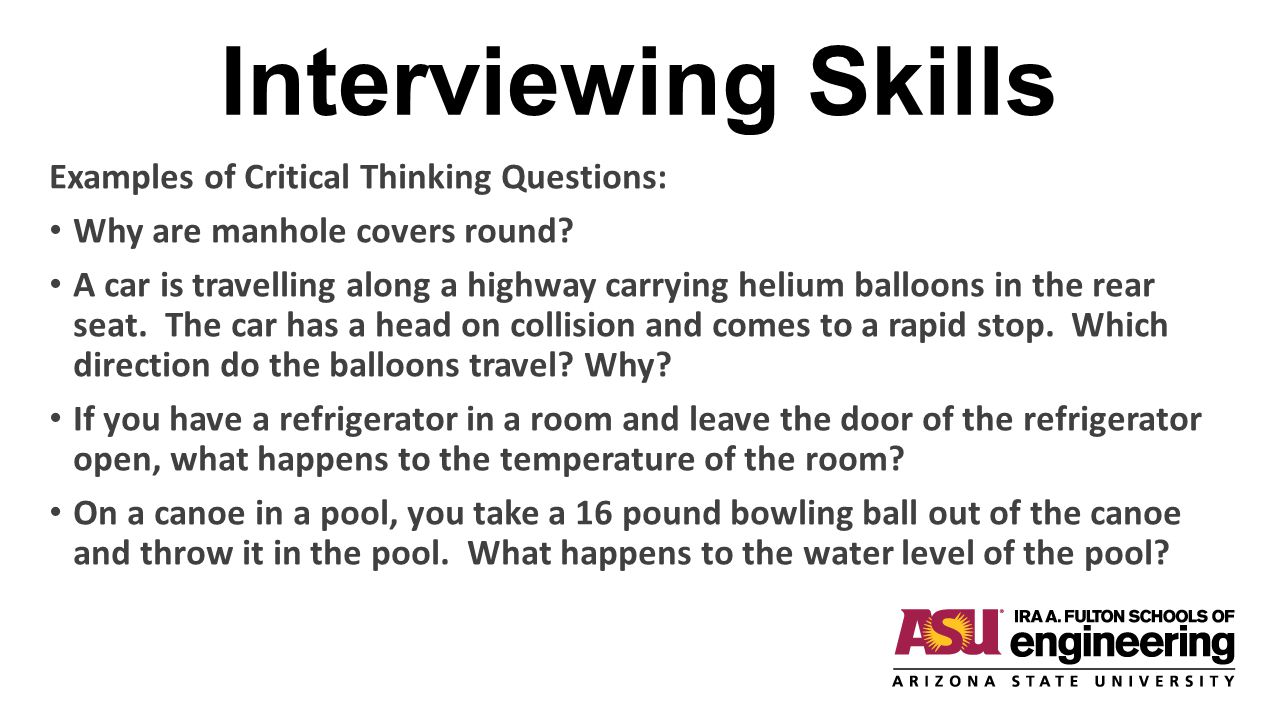 Example of critical thinking interview question
