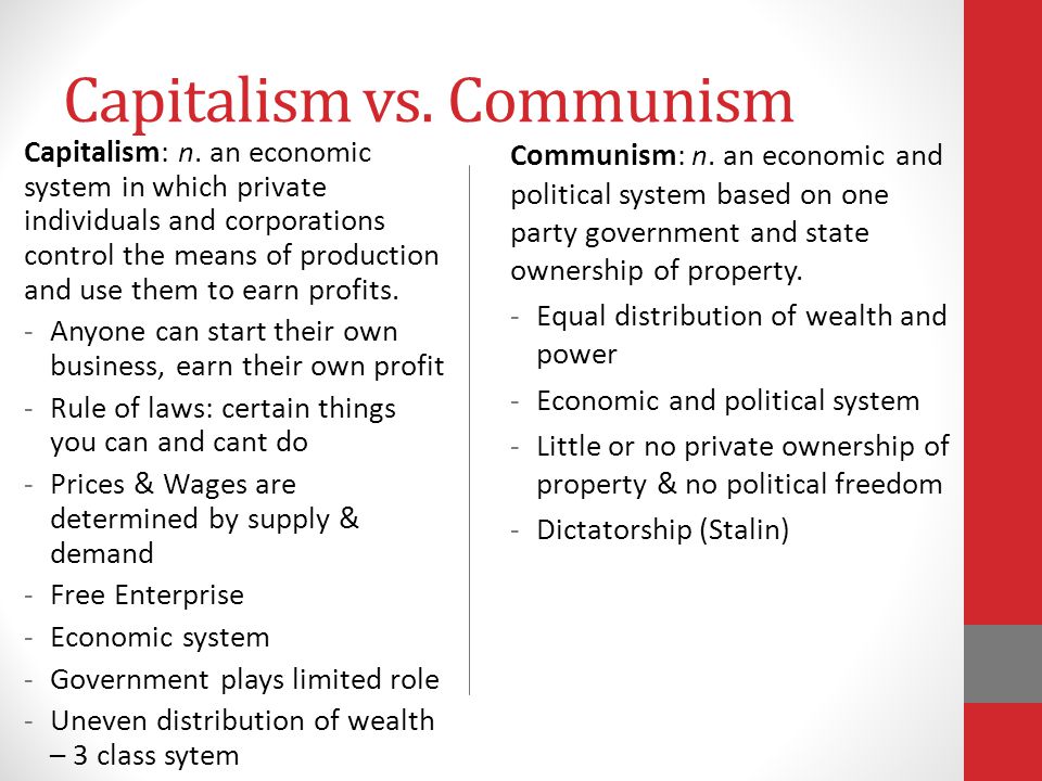 Capitalism Vs Communism Chart