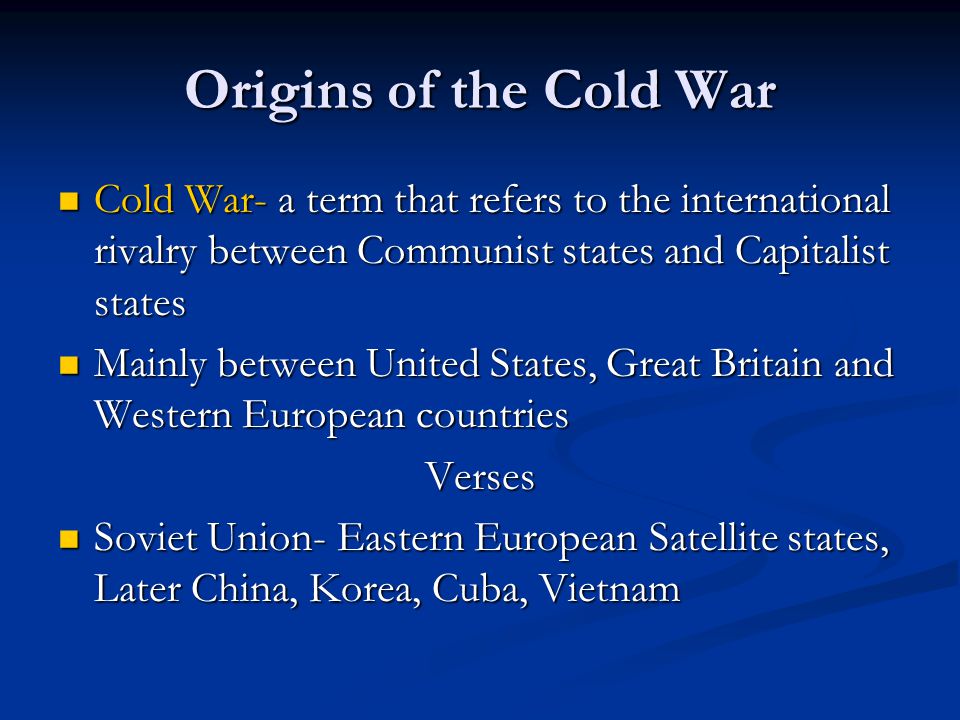 what are the main origins of the cold war and why essay what are the main origins of the cold war and why essay