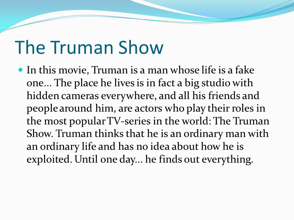 Truman Show Essay Questions