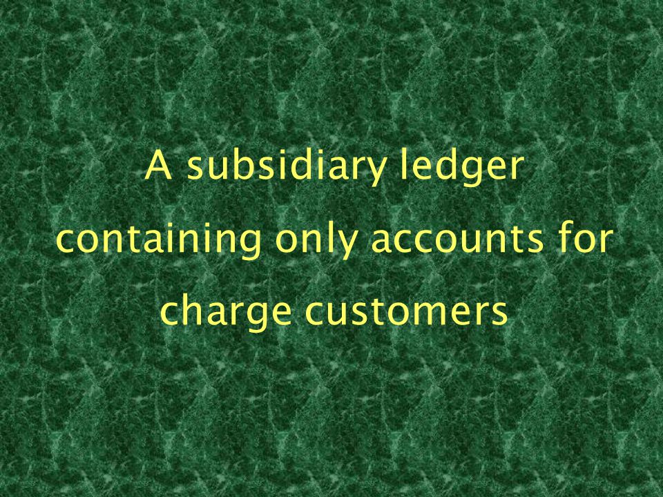 A subsidiary ledger containing only accounts for charge customers