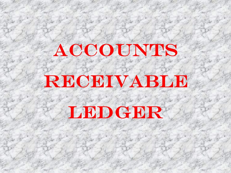 Accounts receivable ledger