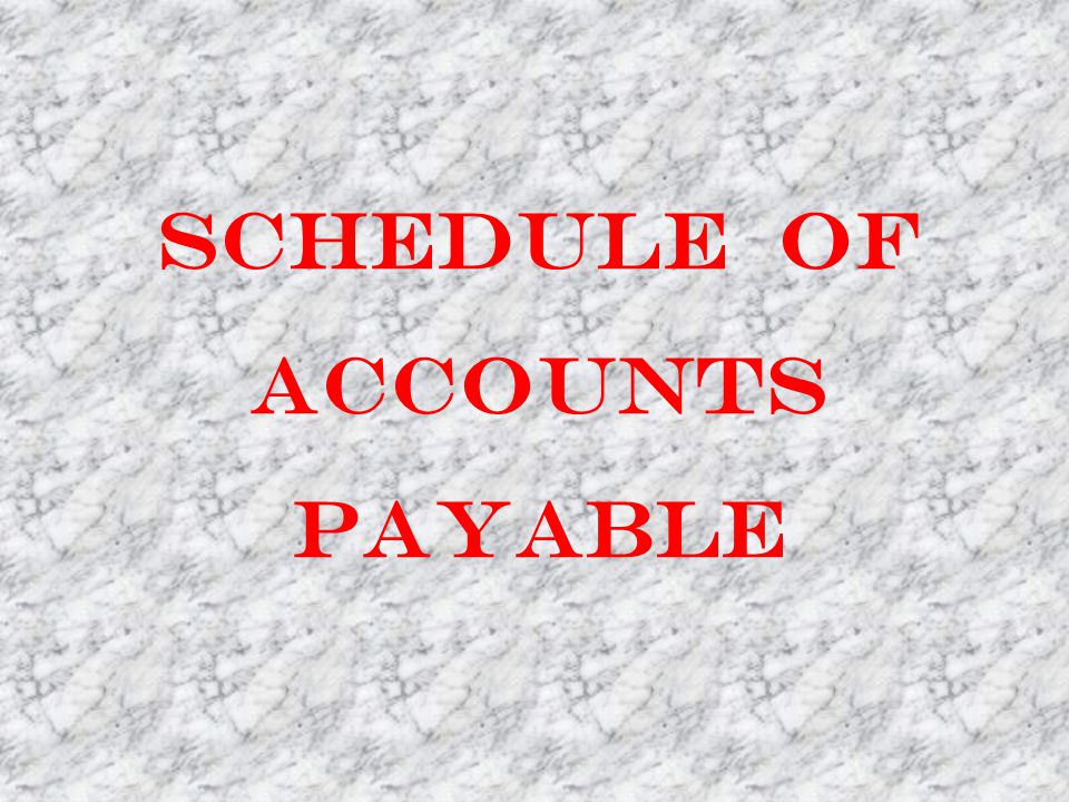 Schedule of Accounts payable