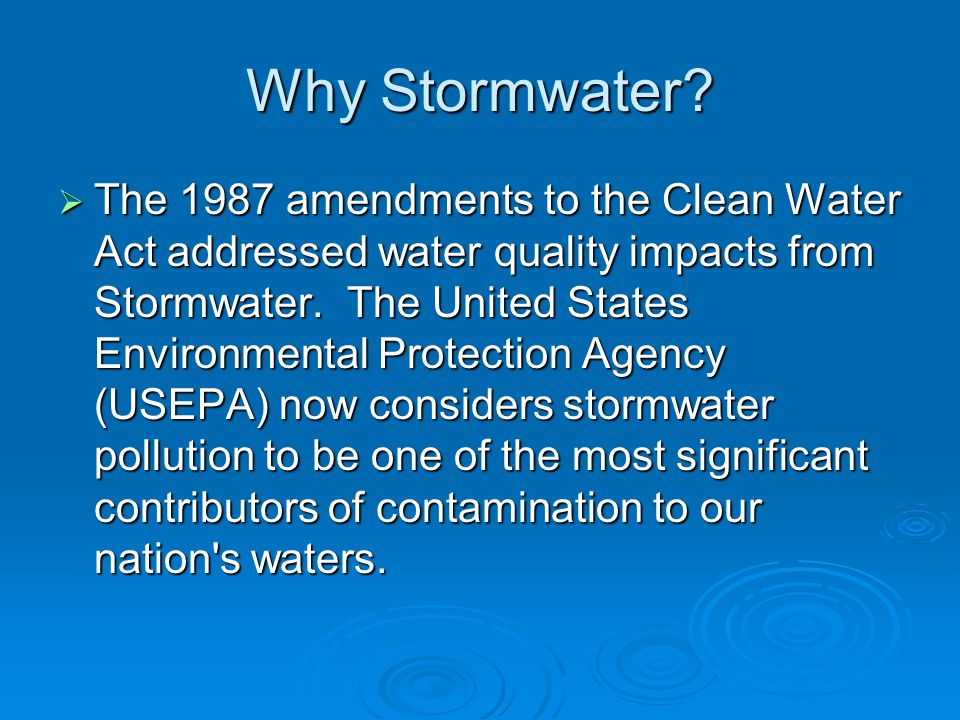 Why Stormwater.