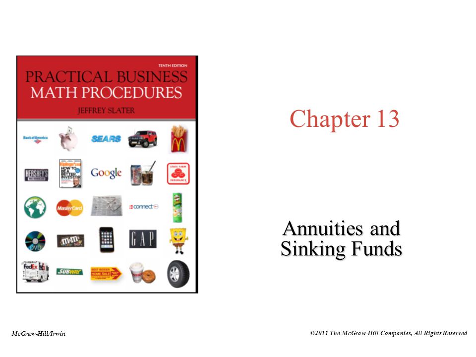McGraw-Hill/Irwin ©2011 The McGraw-Hill Companies, All Rights Reserved Chapter 13 Annuities and Sinking Funds