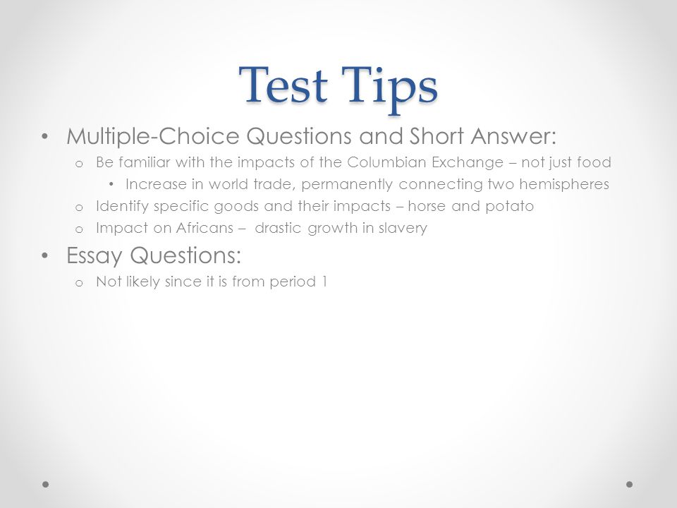 Columbian Exchange Essay