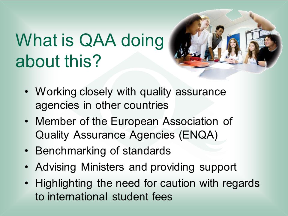 What is QAA doing about this.