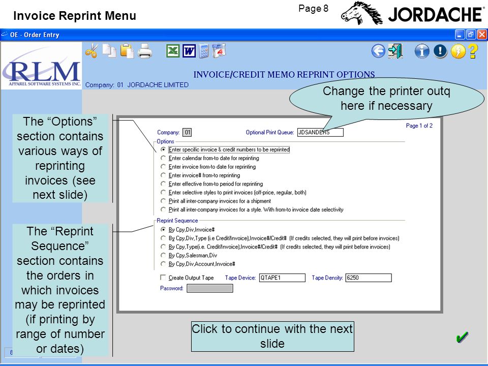 invoice contains