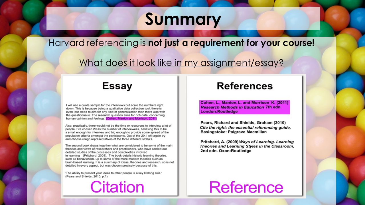 Summary Harvard referencing is not just a requirement for your course.