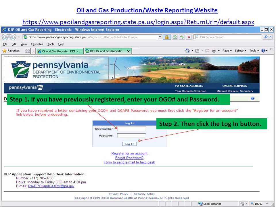 ReturnUrl=/default.aspx Oil and Gas Production/Waste Reporting Website Step 1.