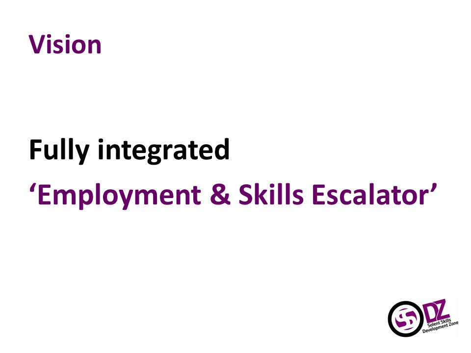Vision Fully integrated ‘Employment & Skills Escalator’