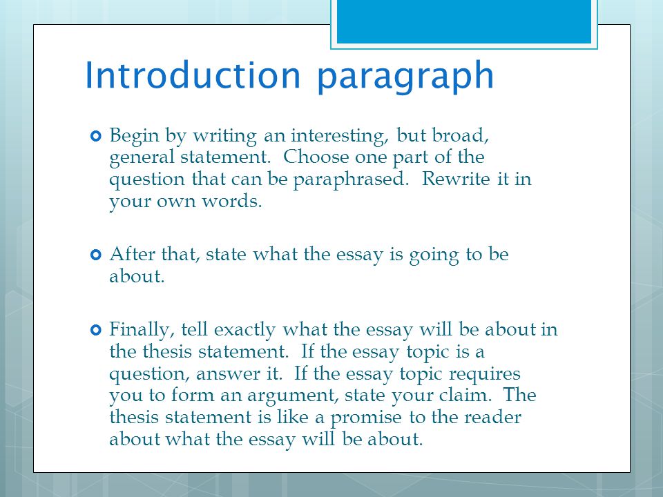 general statement examples for essays