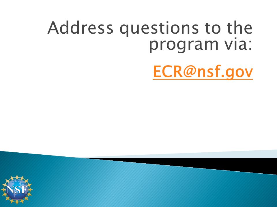 Address questions to the program via: