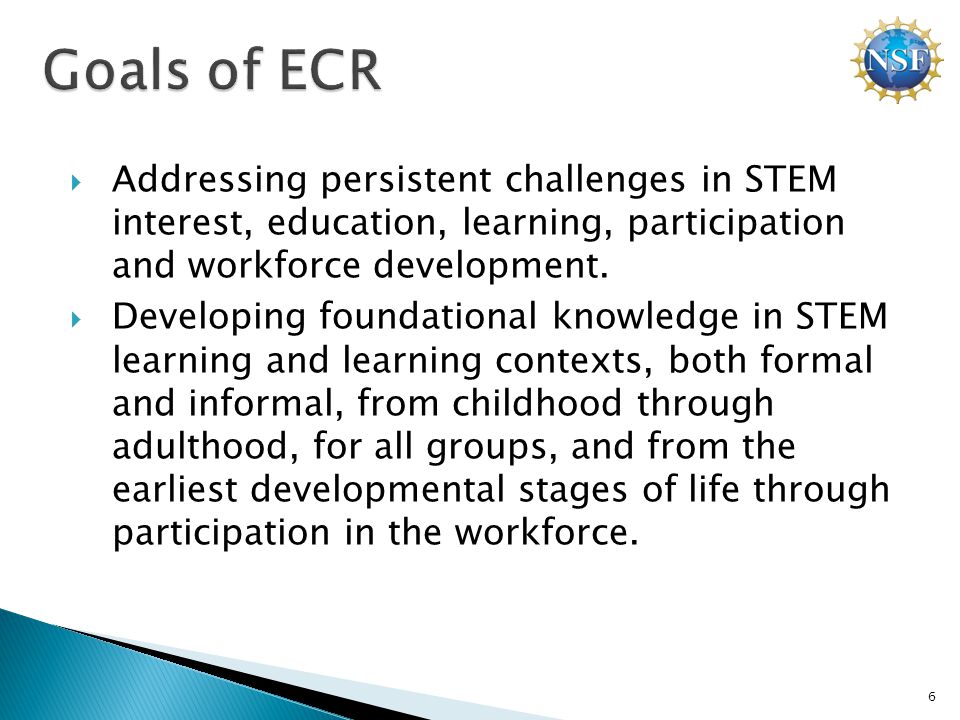  Addressing persistent challenges in STEM interest, education, learning, participation and workforce development.
