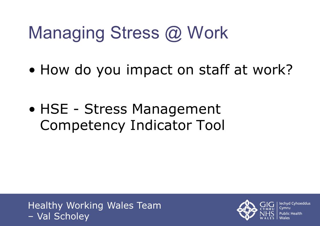 Managing Work How do you impact on staff at work.