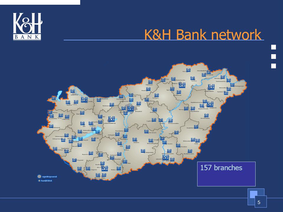 5 K&H Bank network 157 branches