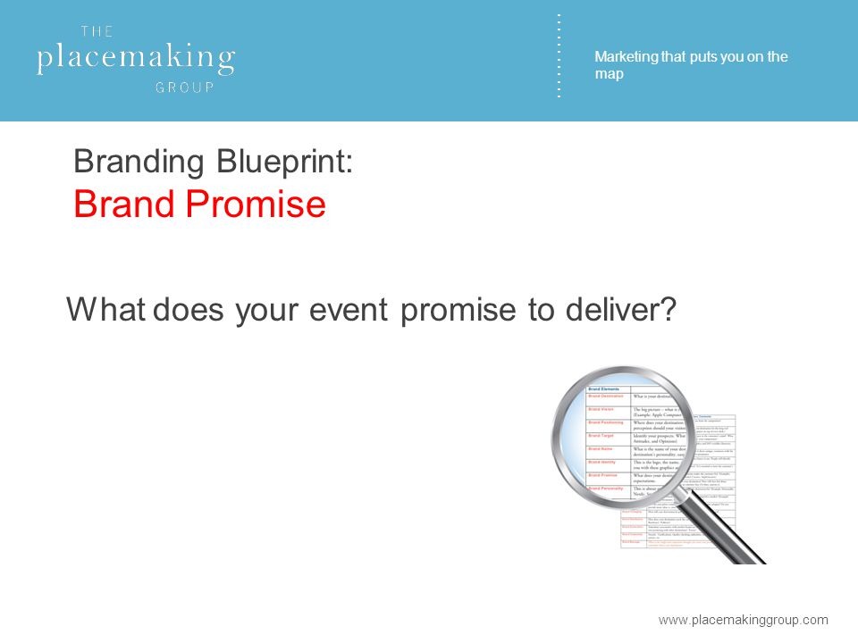 ………… Branding Blueprint: Brand Promise What does your event promise to deliver.