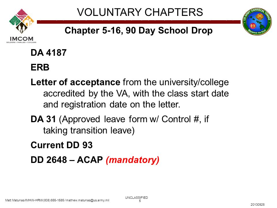 matt matunas imhw hrm 808 voluntary chapters unclassified point us army leave form