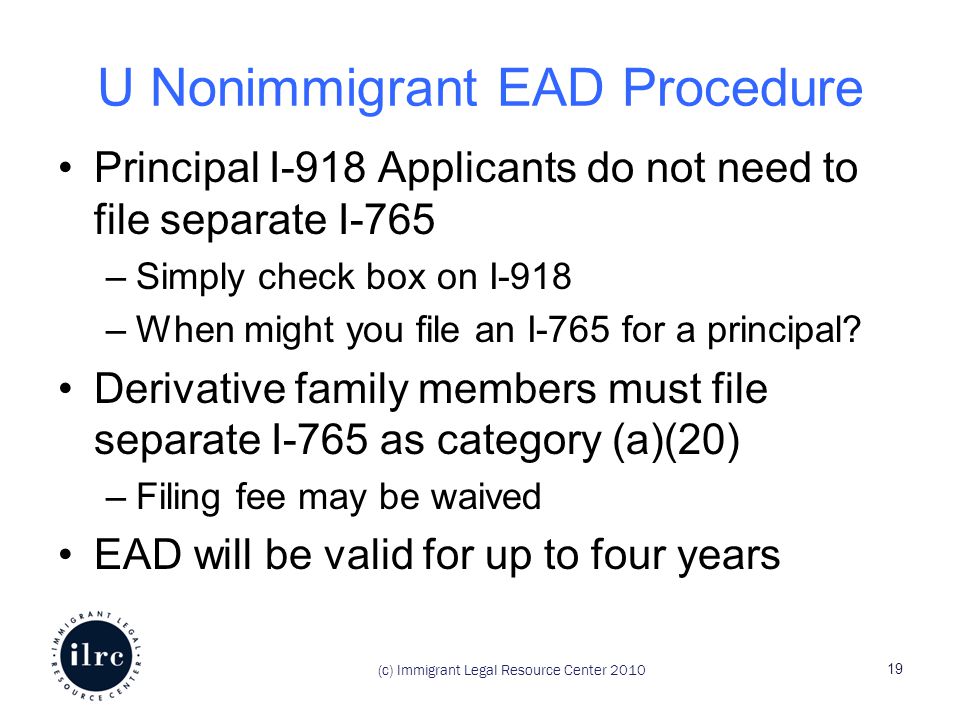 assisting family members through the u nonimmigrant status process who may file form i 765 c9
