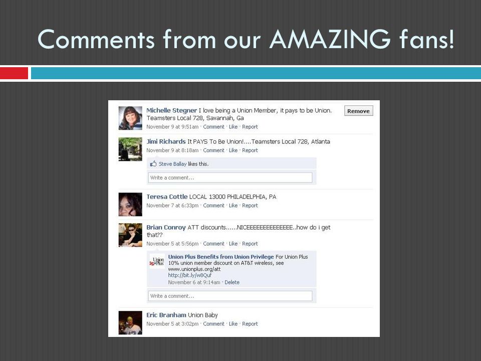 Comments from our AMAZING fans!