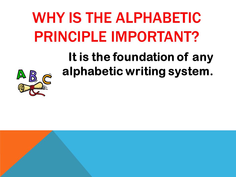 It is the foundation of any alphabetic writing system.