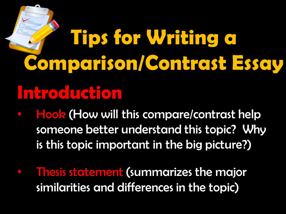 thesis statements for compare and contrast essays