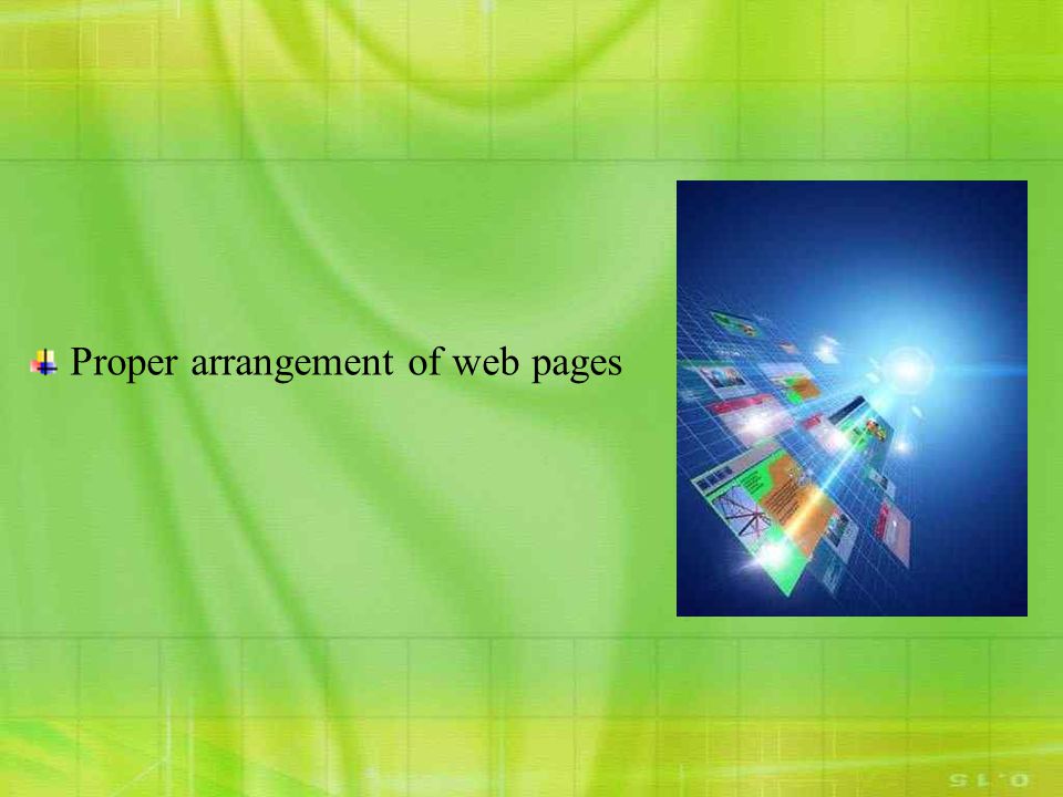 Proper arrangement of web pages