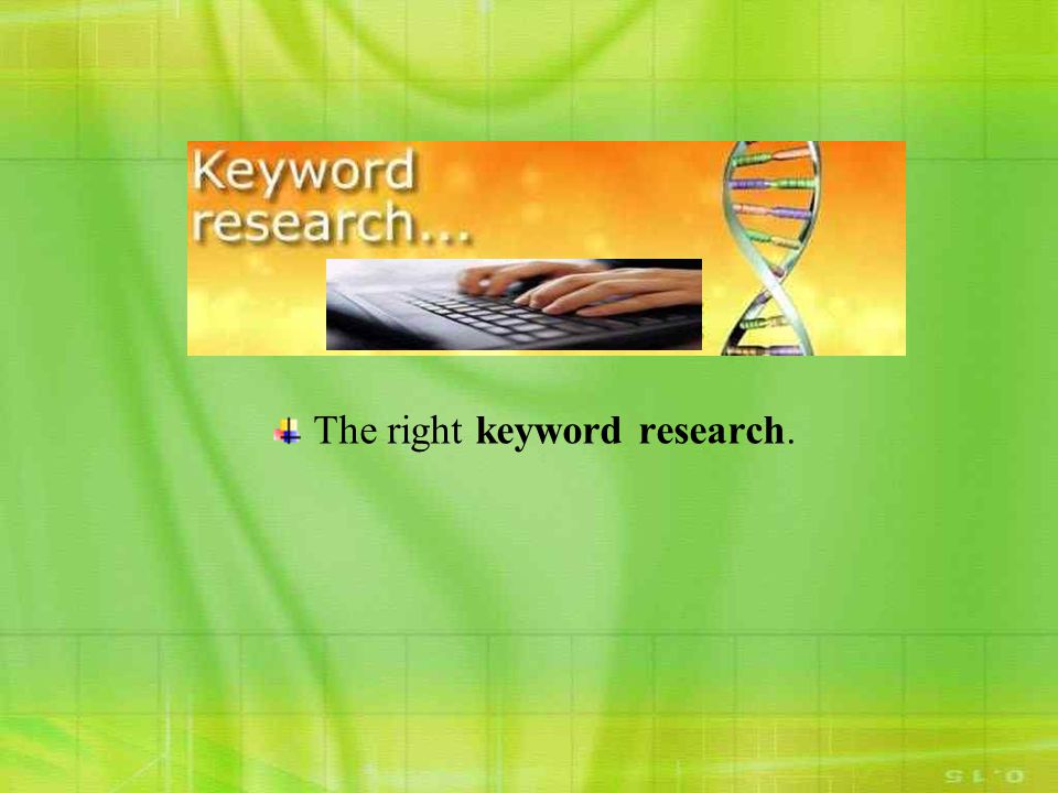 The right keyword research.