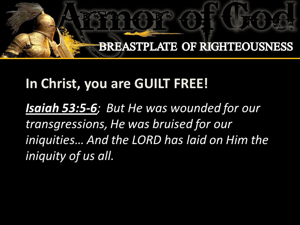 In Christ, you are GUILT FREE.