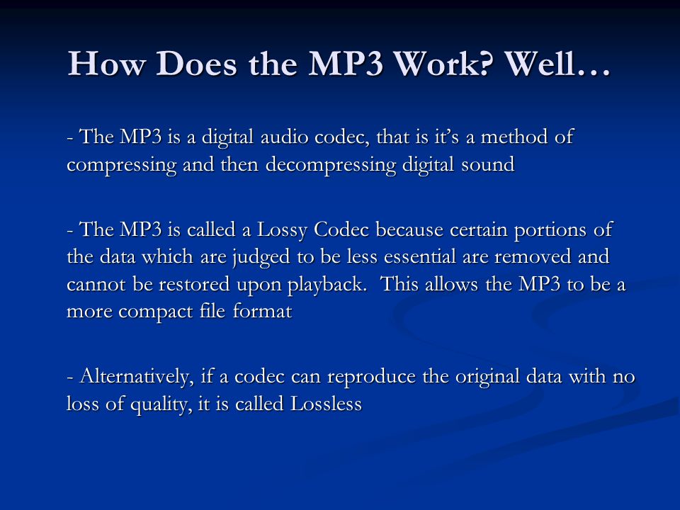 How Does the MP3 Work.