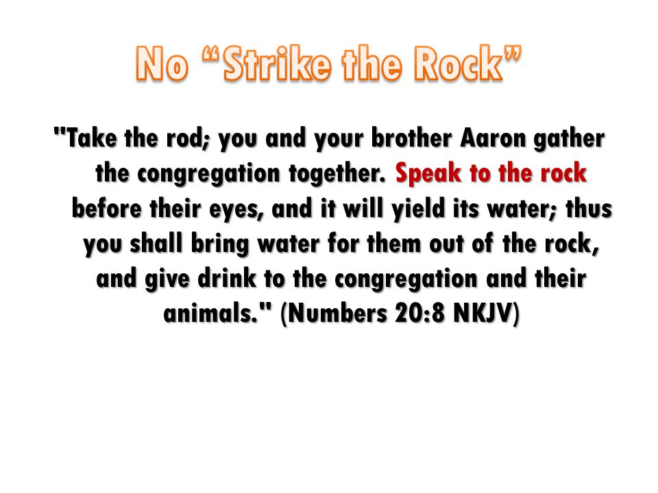Take the rod; you and your brother Aaron gather the congregation together.