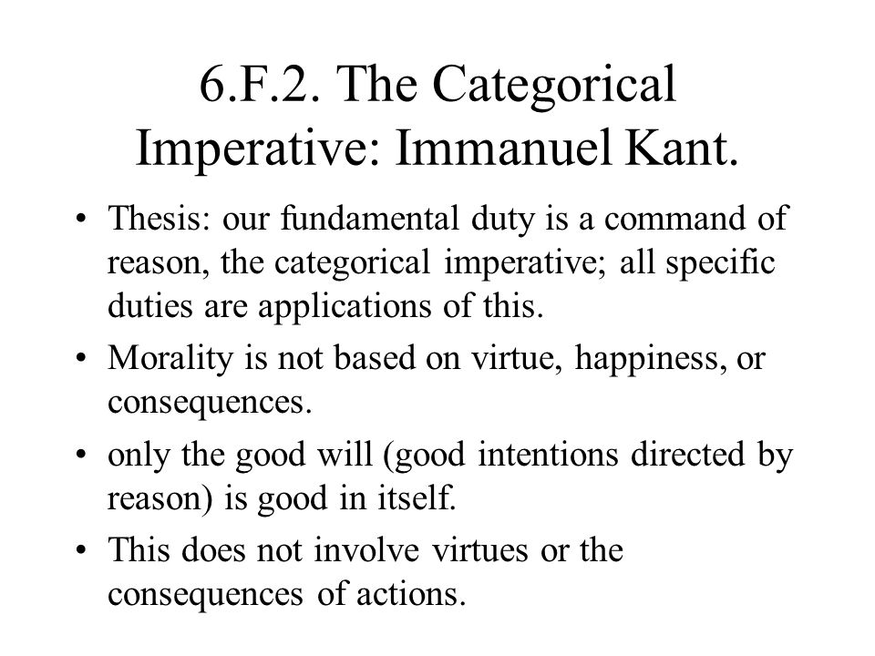 Kant thesis