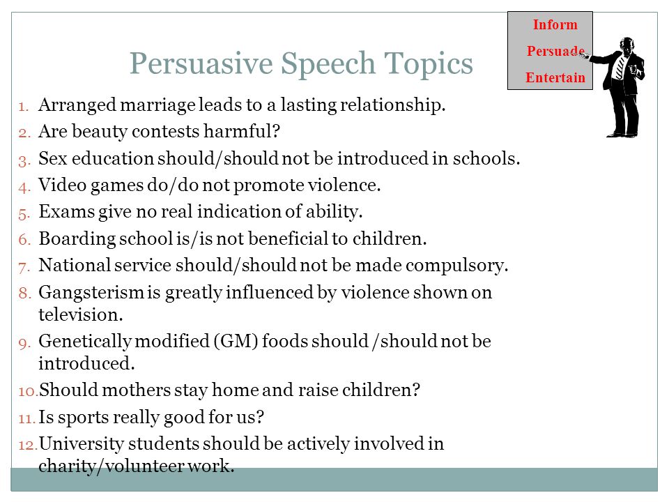 Best persuasive speech topics ever