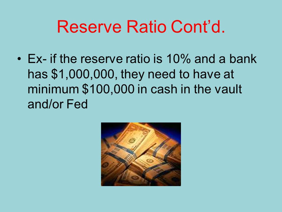 Reserve Ratio Cont’d.