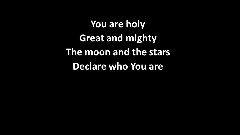You are holy Great and mighty The moon and the stars Declare who You are