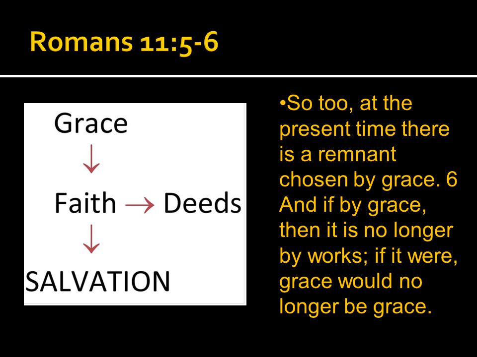 So too, at the present time there is a remnant chosen by grace.