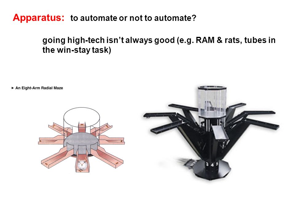 Apparatus: to automate or not to automate. going high-tech isn’t always good (e.g.