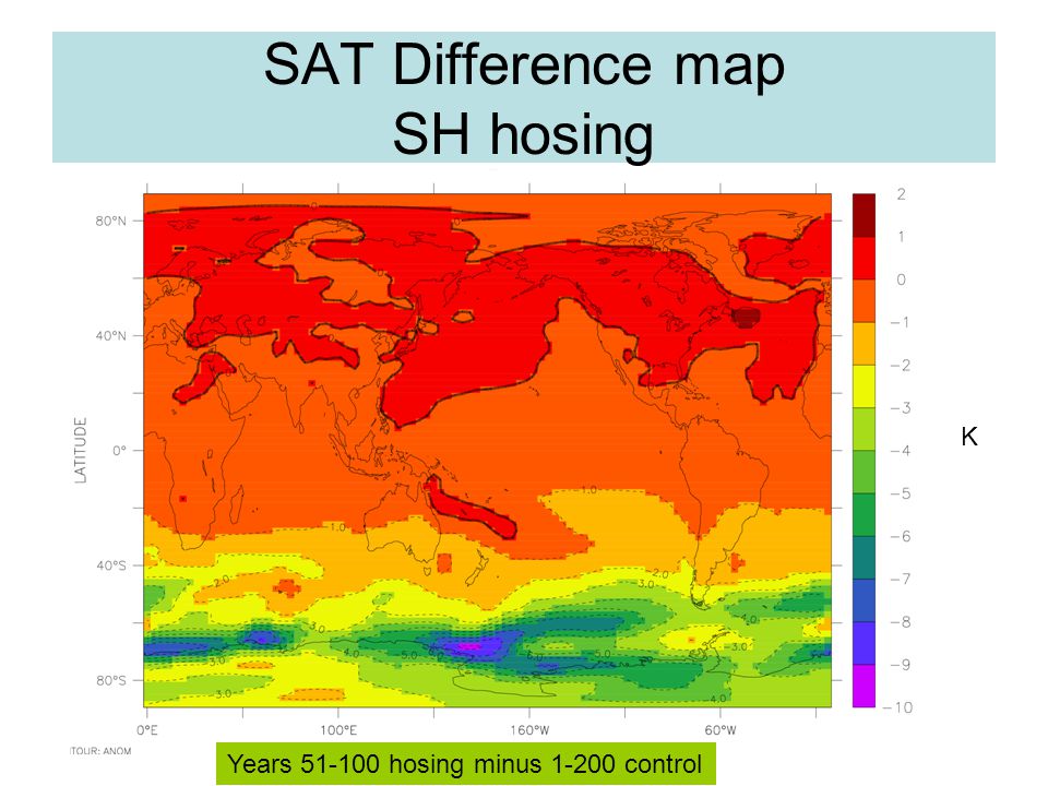 SAT Difference map SH hosing K Years hosing minus control