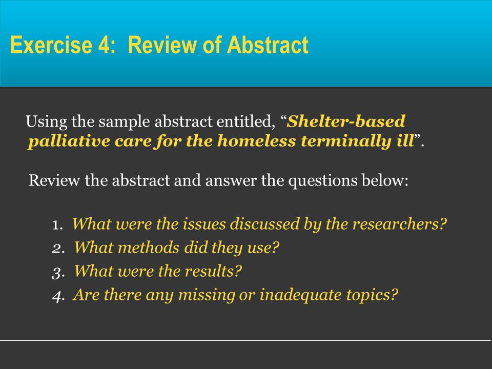 sample abstract paper on the homeless sample abstract paper on the homeless