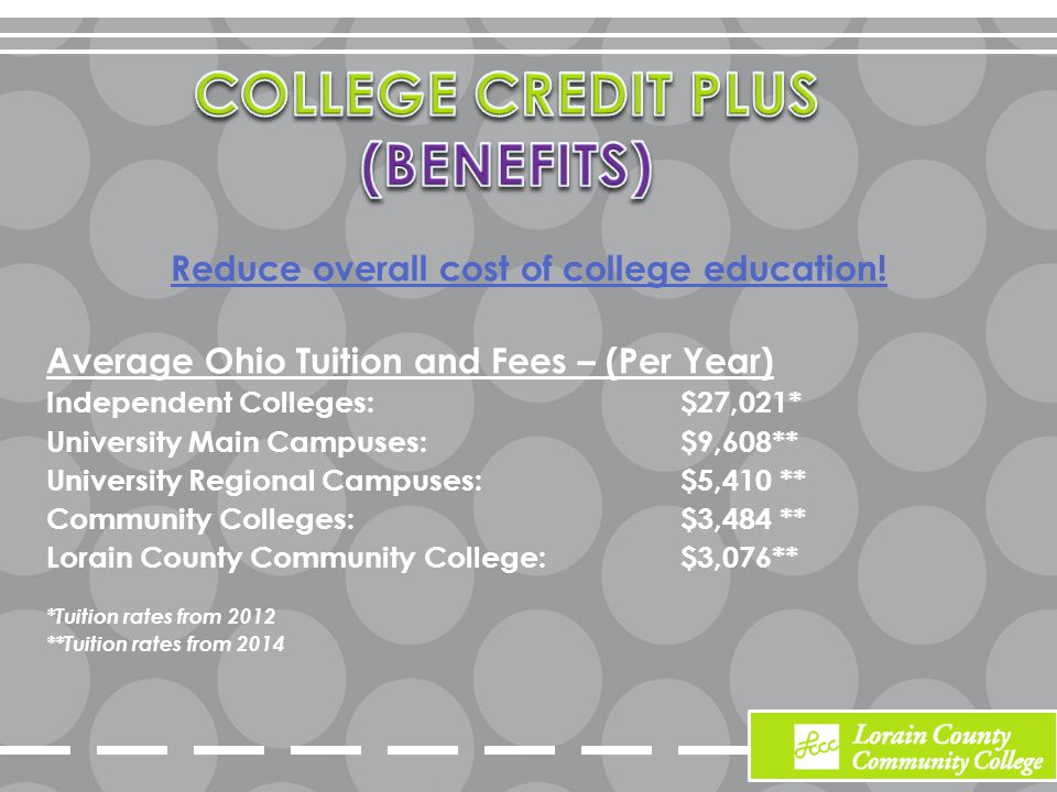 Reduce overall cost of college education.