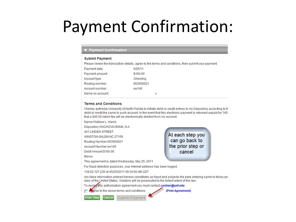 Payment Confirmation: