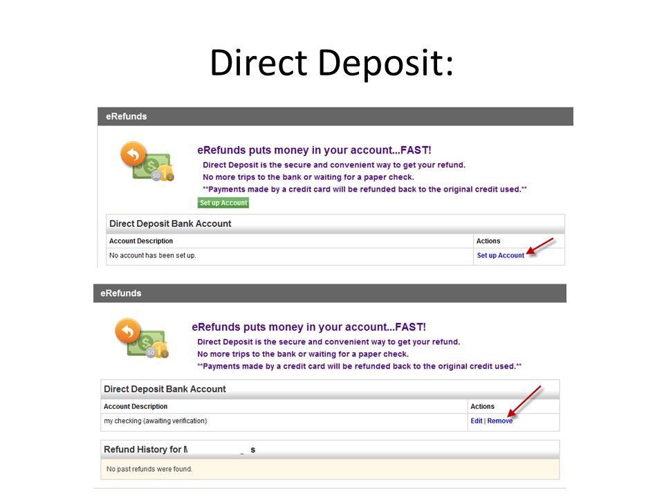Direct Deposit:
