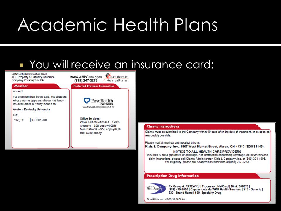  Student Health Insurance – Major Medical Insurance Plan  $739 per semester health insurance fee pays for insurance coverage from August 1, 2013 until December 31, 2013.