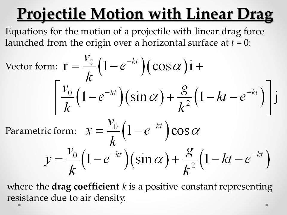 Parabolic Motion Equation Talkchannels Projectile Motion With Wind And Air Resistance Section 10 4b