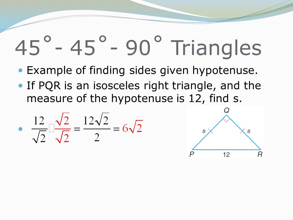 Printables 45 45 90 Triangle Worksheet triangles drawing the diagonal of a square separates example finding sides given hypotenuse