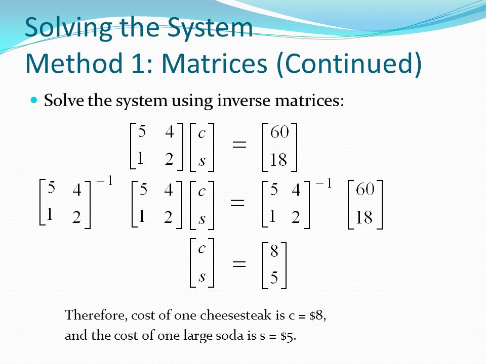 System Of Equations Solver Matrix Talkchannels Utilizing 6 Methods Matrices Graphing Intercepts