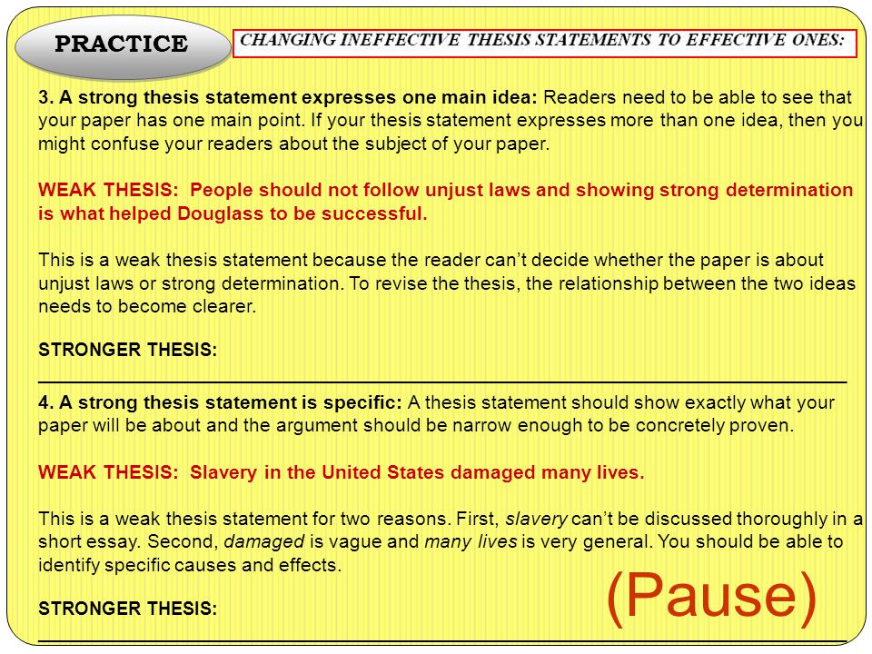 Specific Thesis Statement