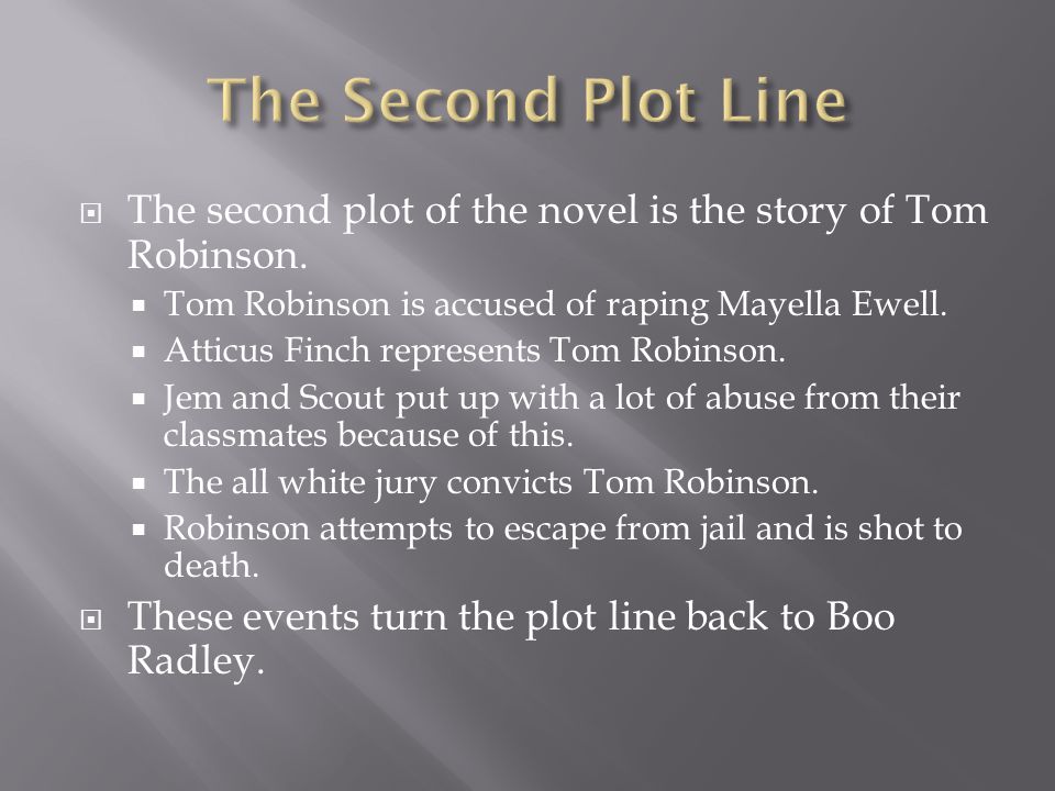  The second plot of the novel is the story of Tom Robinson.