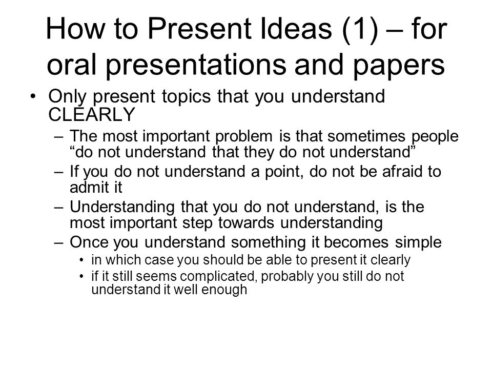 What are the best topics for a 1 -minute oral presentation